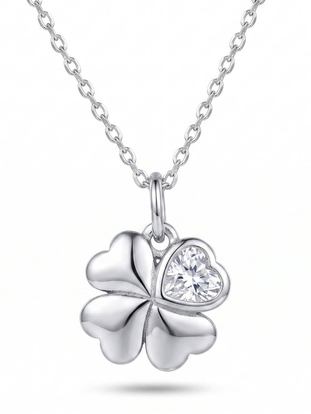 Dainty Silver Clover Necklace, 925 Sterling Silver Charmed Aroma